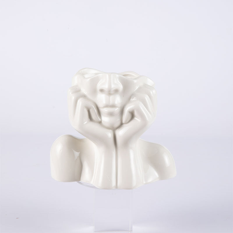 Modern face art vase for home decor