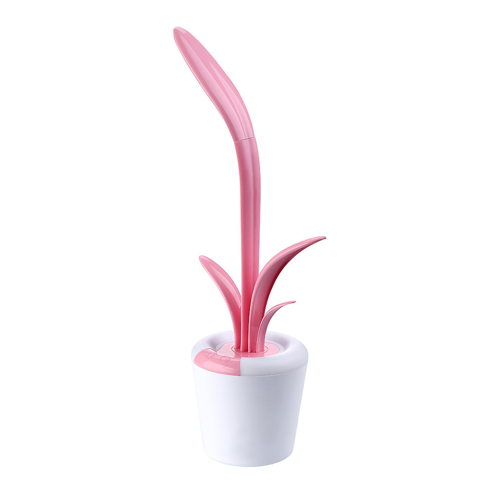 Pink plant LED table lamp
