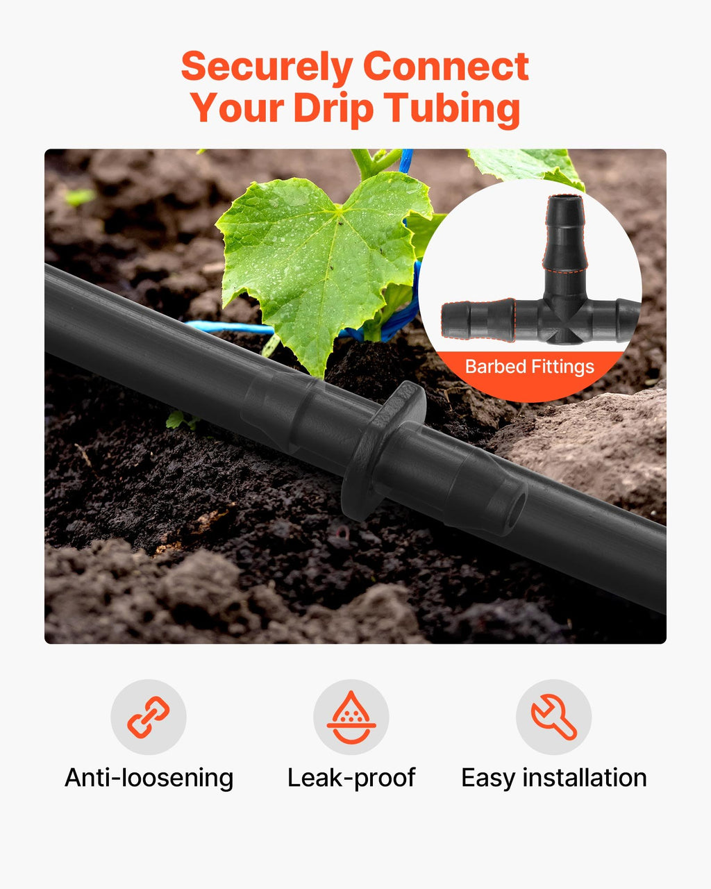 300pcs Drip Irrigation Fitting Parts Kit For 1/4" Tubing