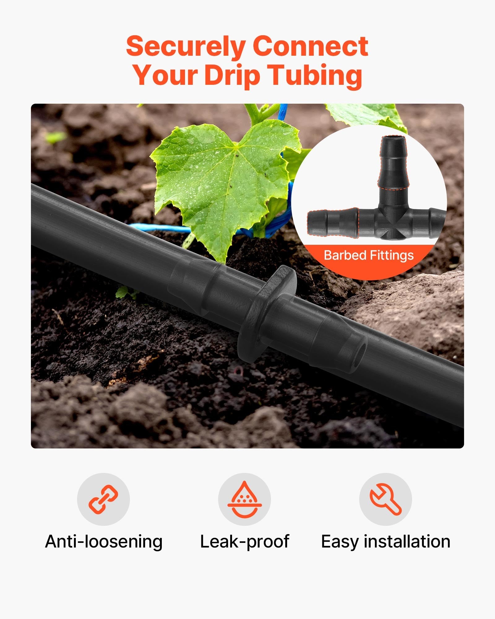 300pcs Drip Irrigation Fitting Parts Kit For 1/4" Tubing