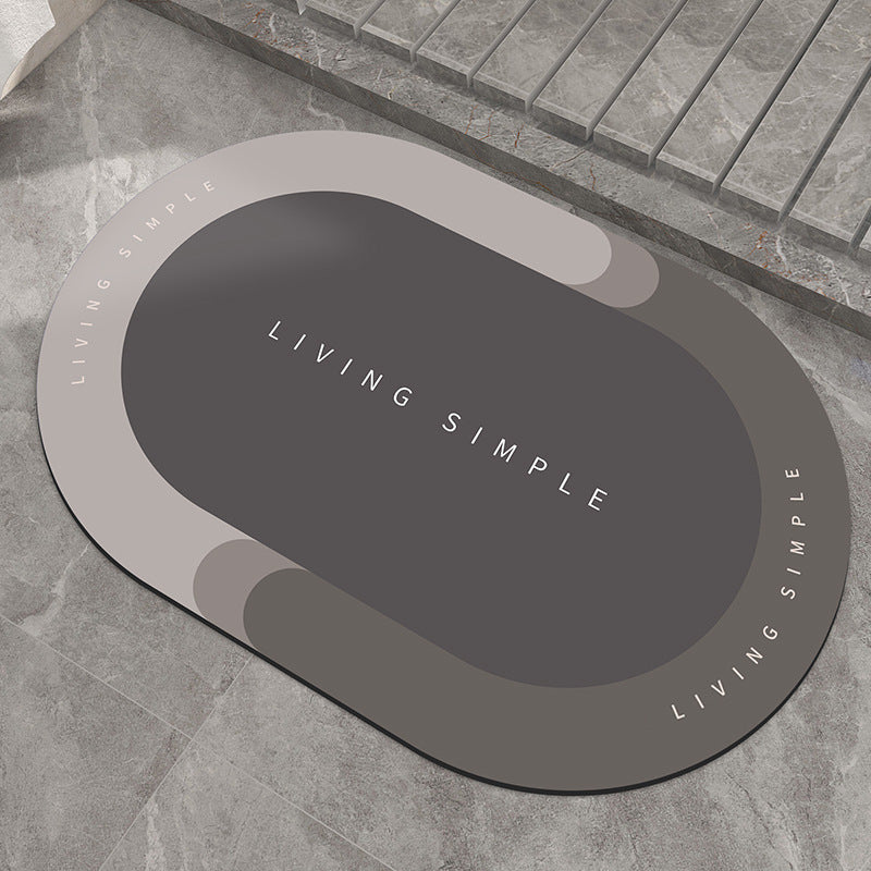 Non-slip bathroom mat shown rolled