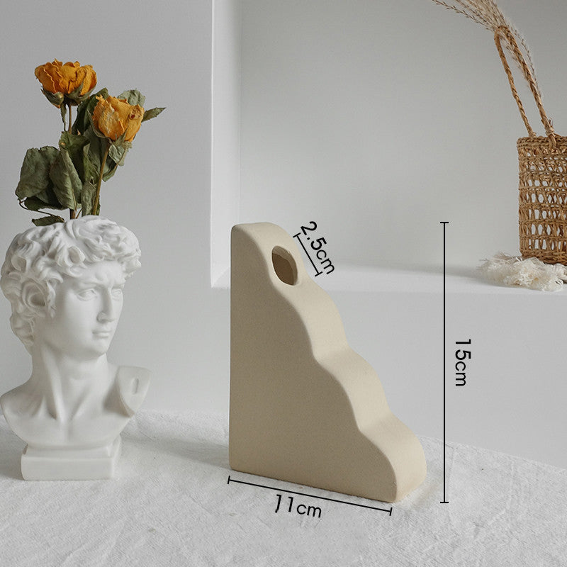 Nordic wabi-sabi ceramic decor vase