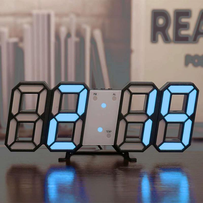 Modern 3D digital desk clock