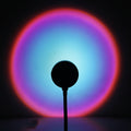 Sunset projection lamp glow on wall