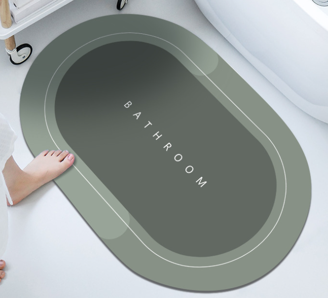 Soft absorbent bathroom floor rug