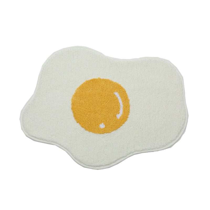 Fried egg entrance rug for hallway