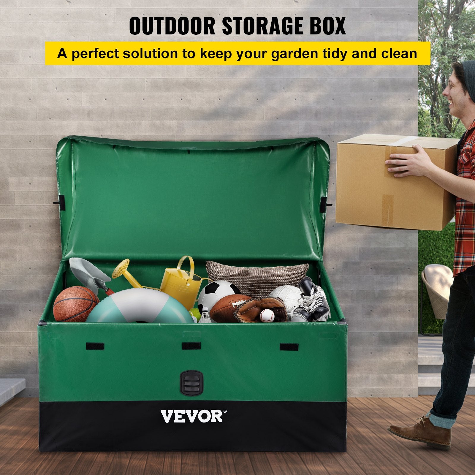 Outdoor Storage Box Patio Deck Box 100 Gallon Waterproof