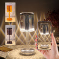 Diamond crystal touch lamp glowing warm