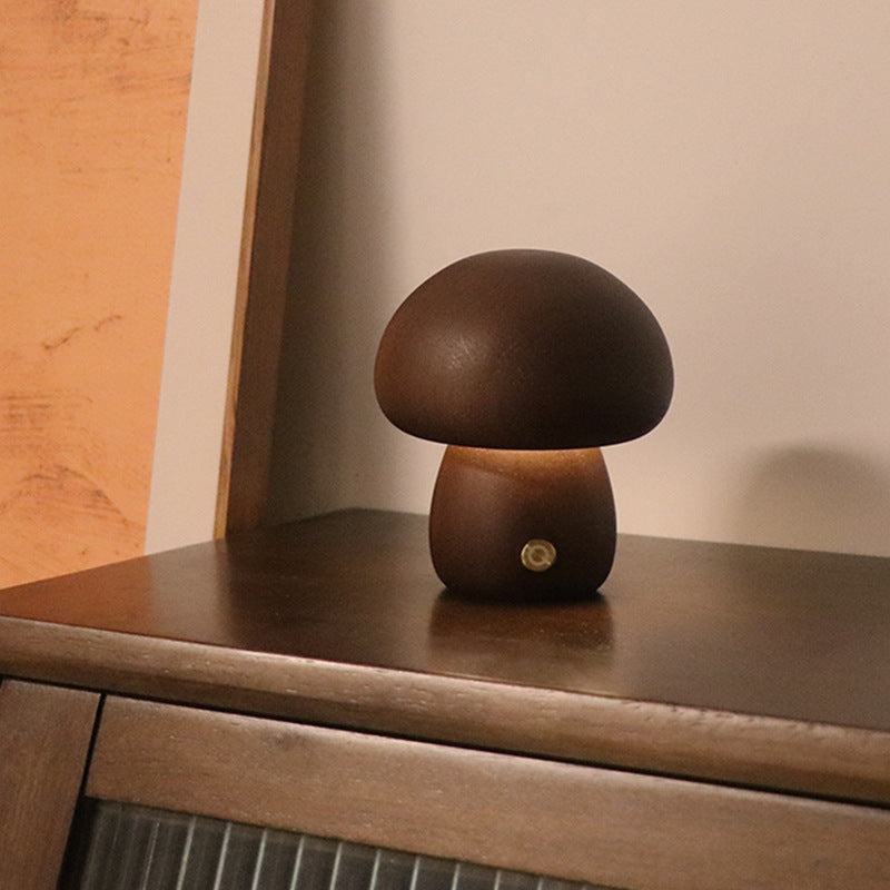 Warm LED mushroom table lamp home decor