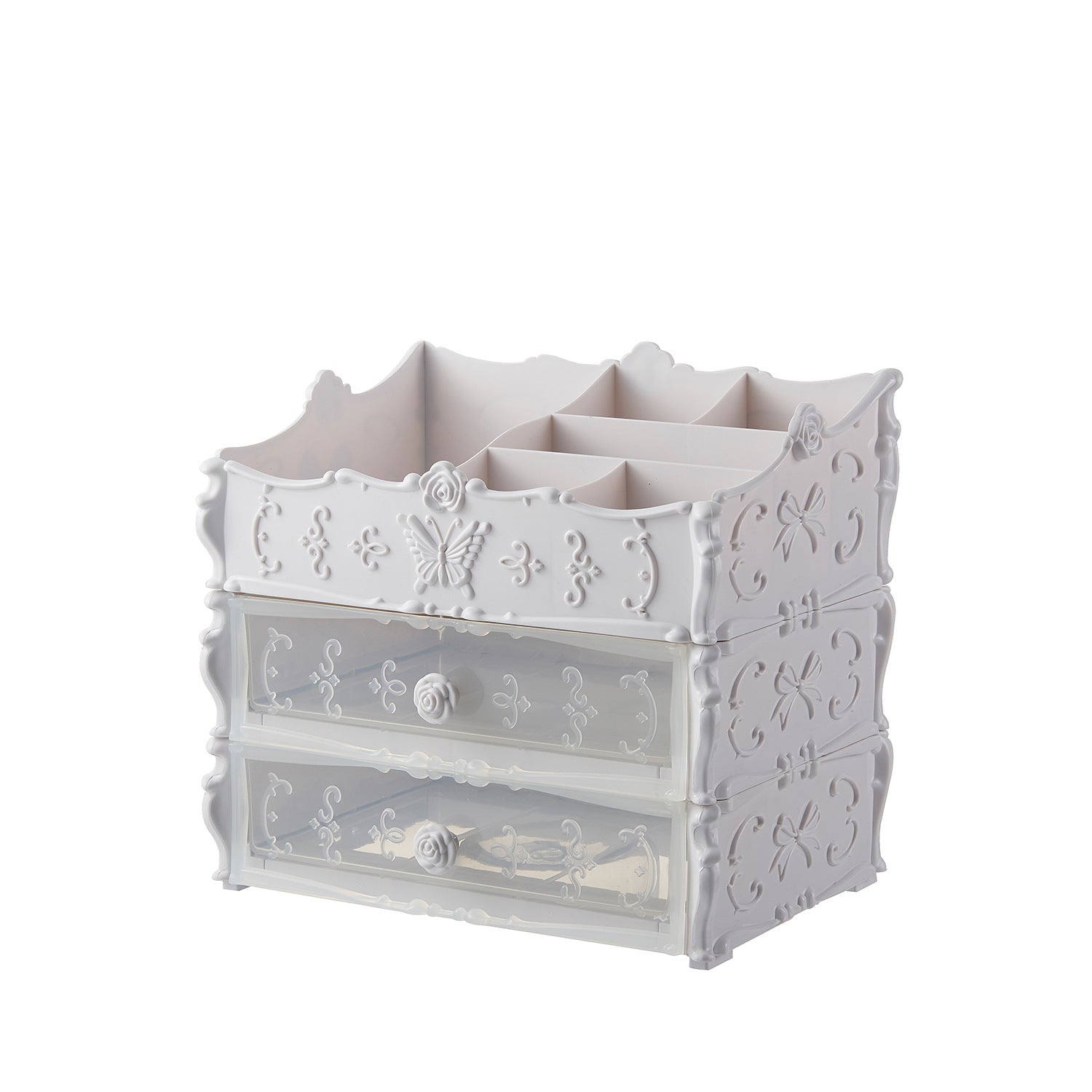 Transparent stackable vanity organizer