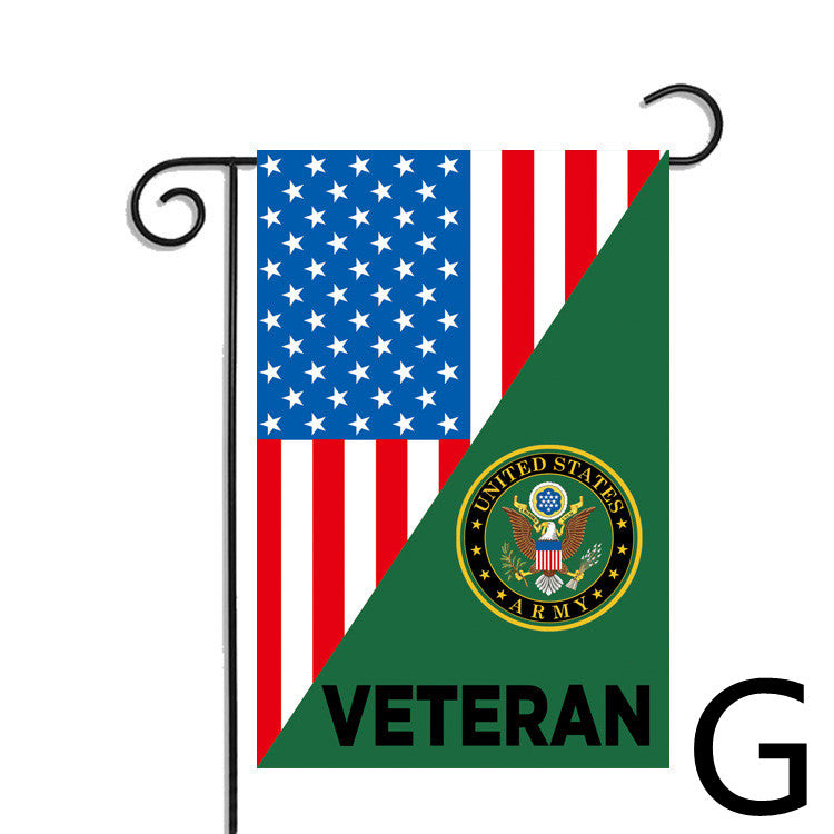American flag garden banner detail