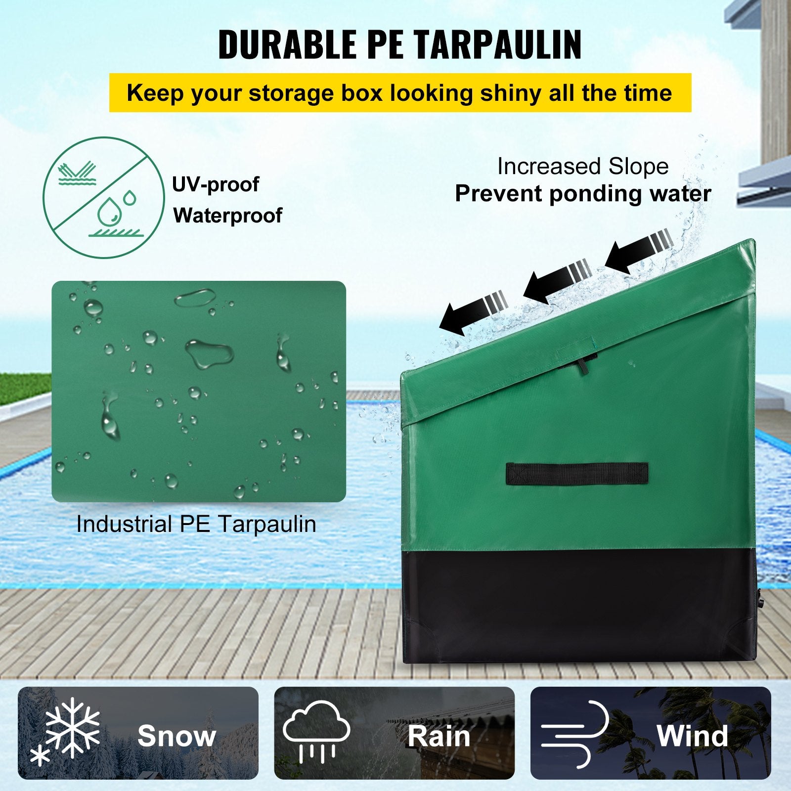 Outdoor Storage Box Patio Deck Box 100 Gallon Waterproof