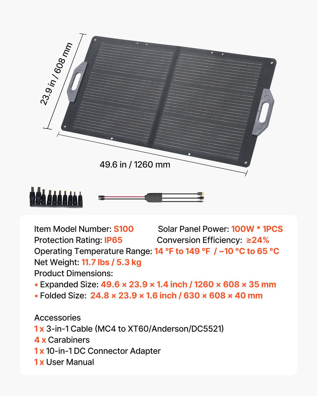 100W Foldable Solar Panel