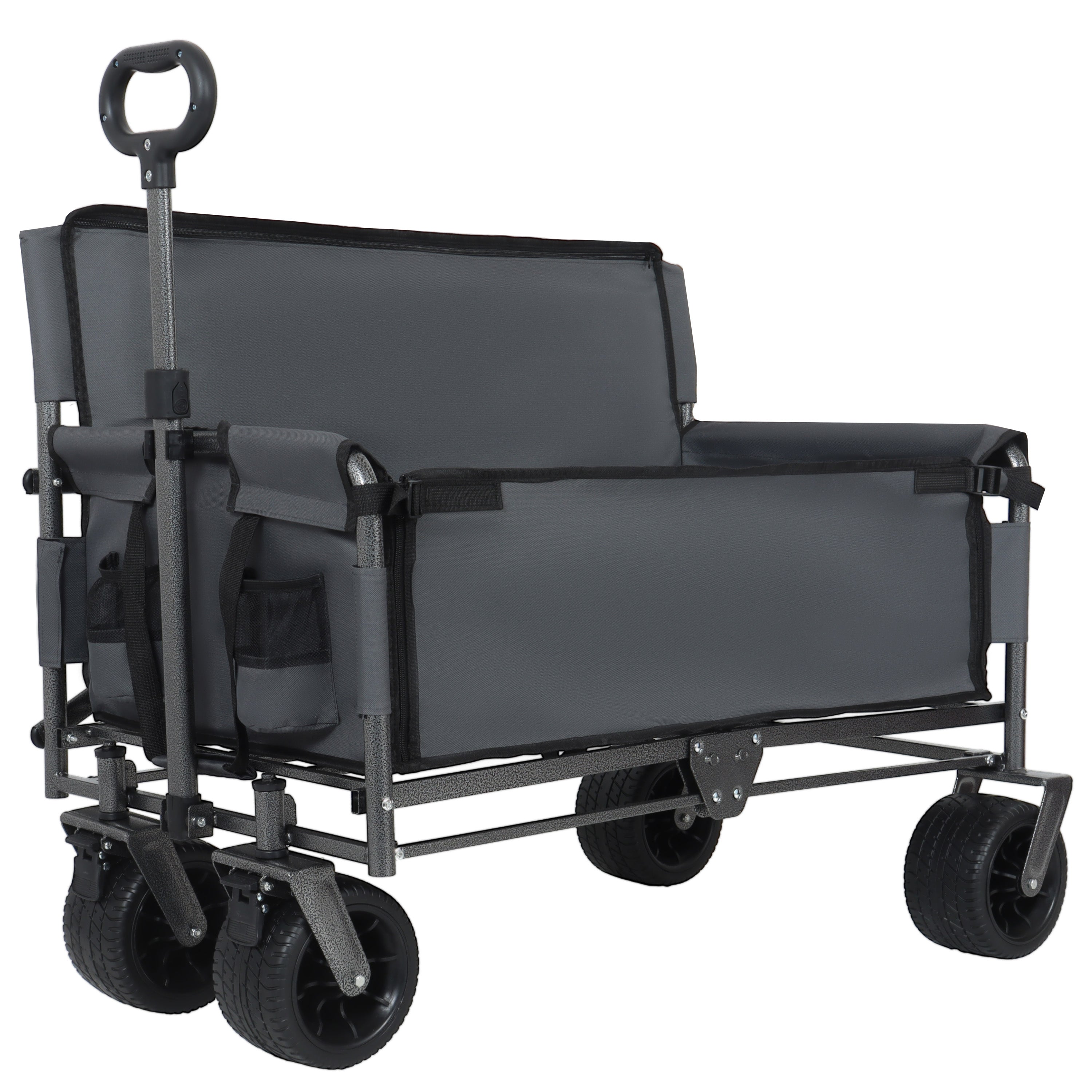 3-In-1 Convertible Folding Wagon Cart With Bench