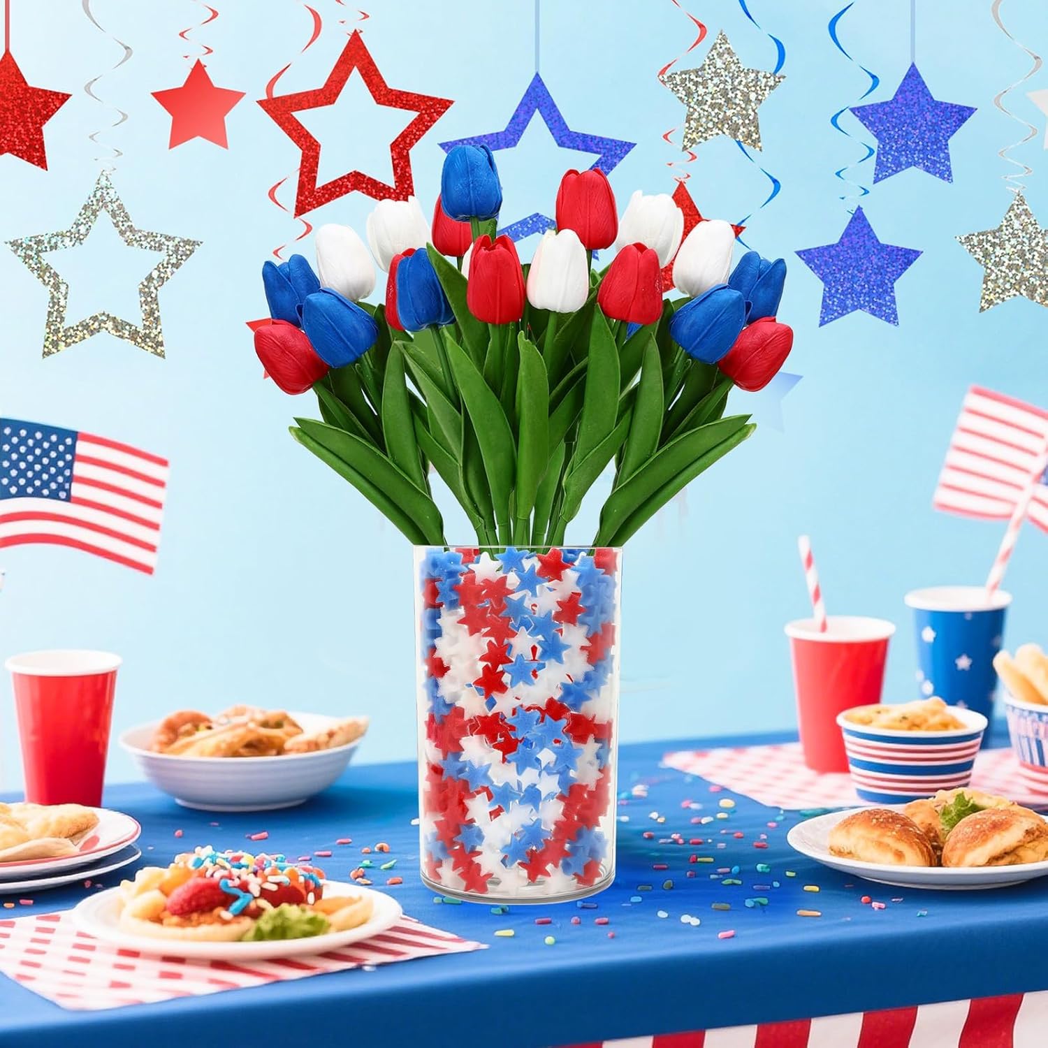 Independence Day tulip vase filler set