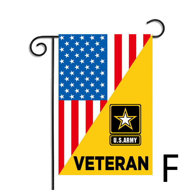 Veteran garden flag red white and blue design