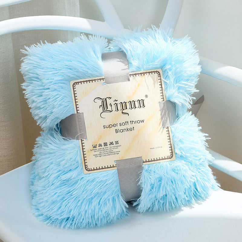 Fluffy coral fleece throw blanket