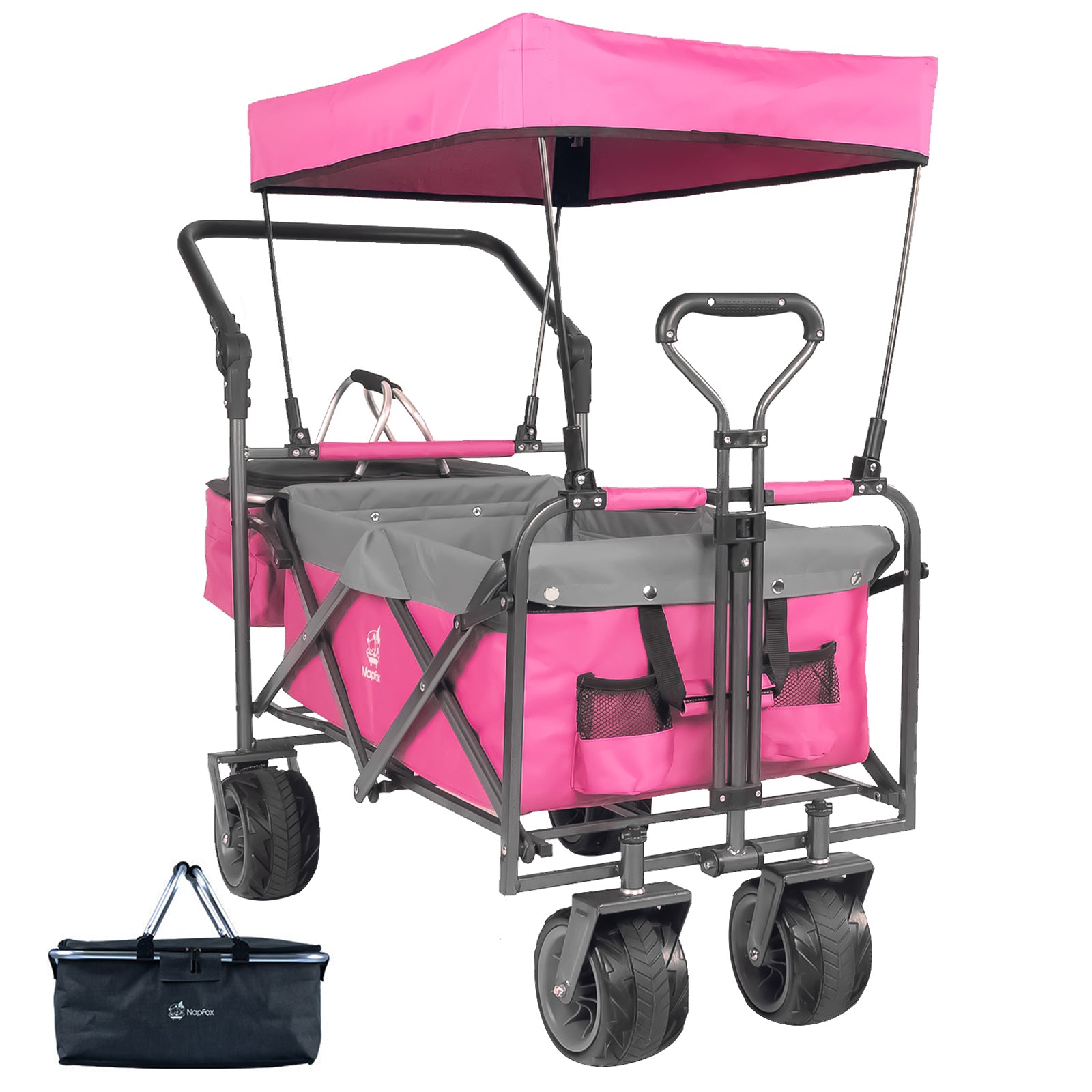 Collapsible heavy-duty wagon cart with canopy