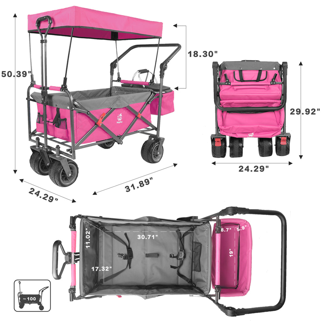 Wagon folded flat