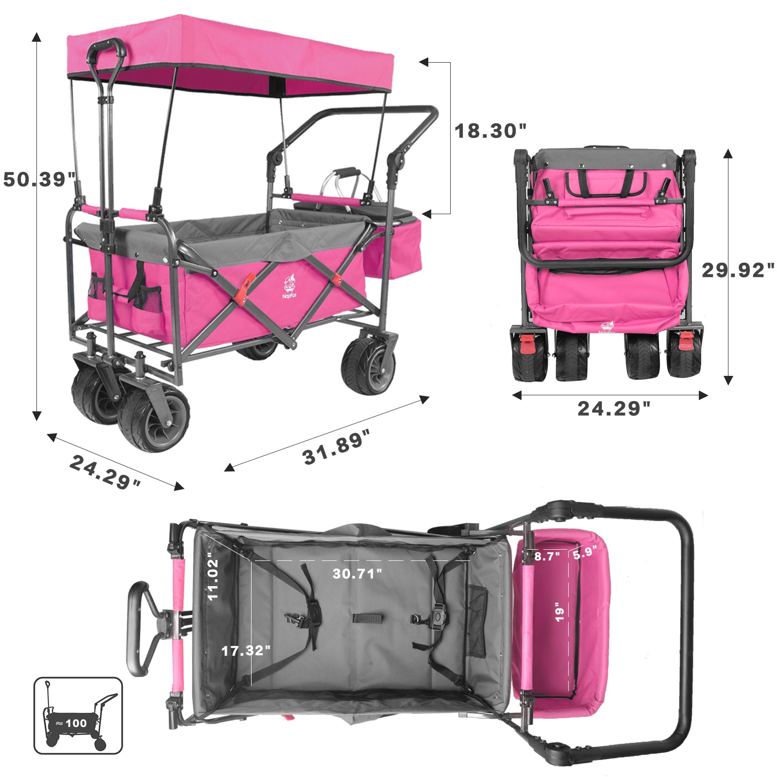 Wagon folded flat