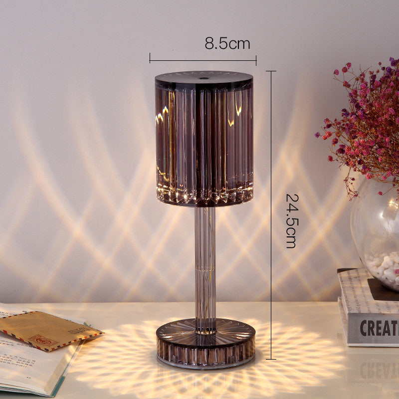 Crystal lamp on nightstand