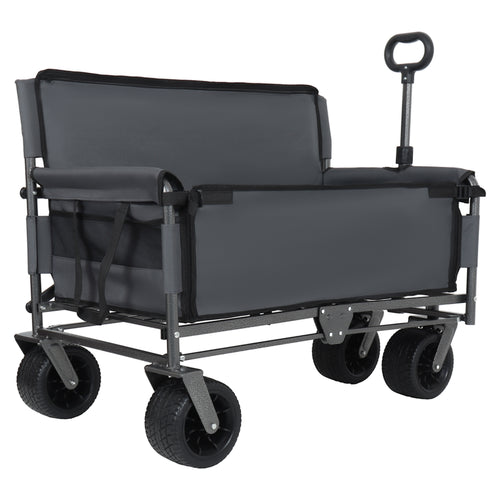 3-In-1 Convertible Folding Wagon Cart With Bench