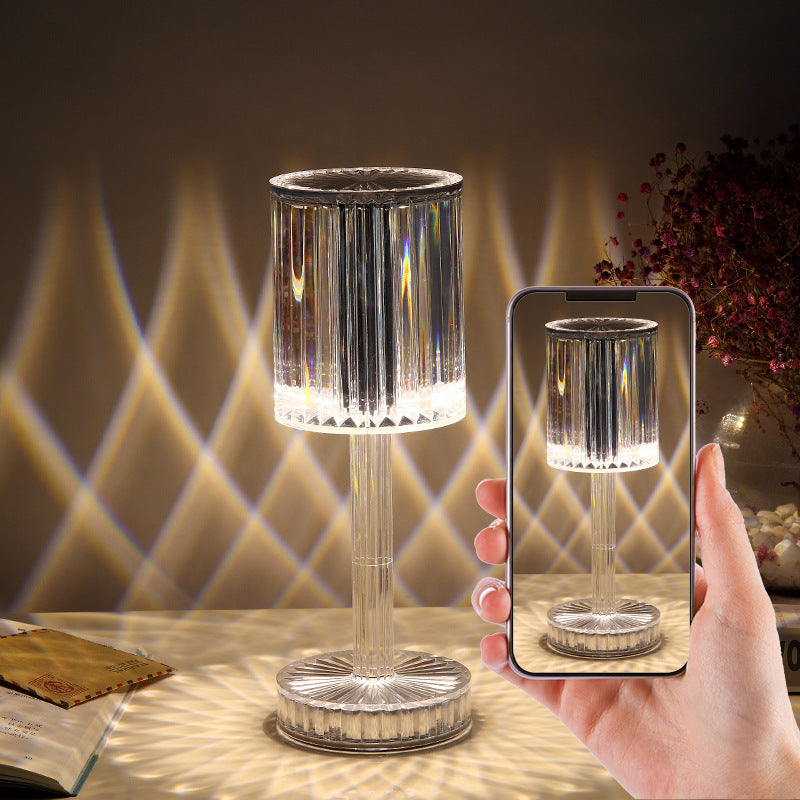 Crystal lamp ambient glow on wall