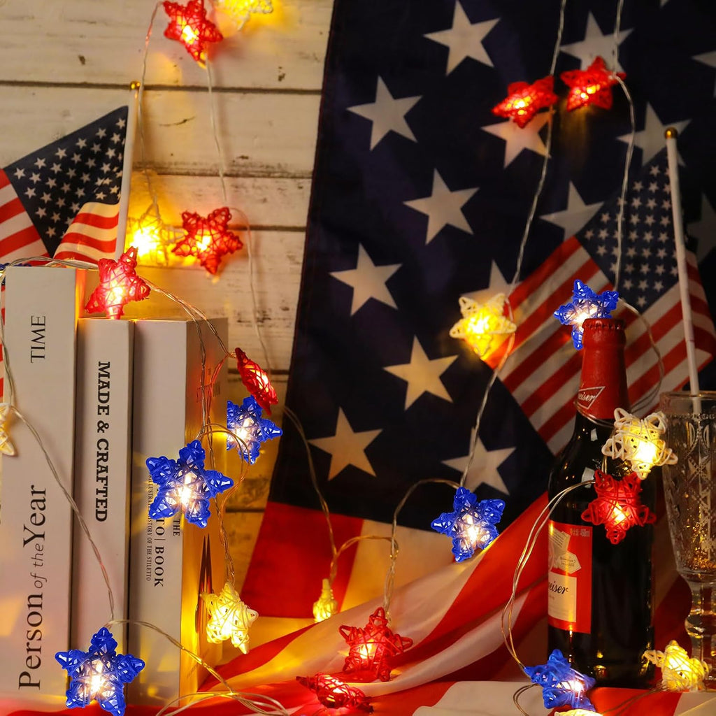 Independence Day patriotic string lights