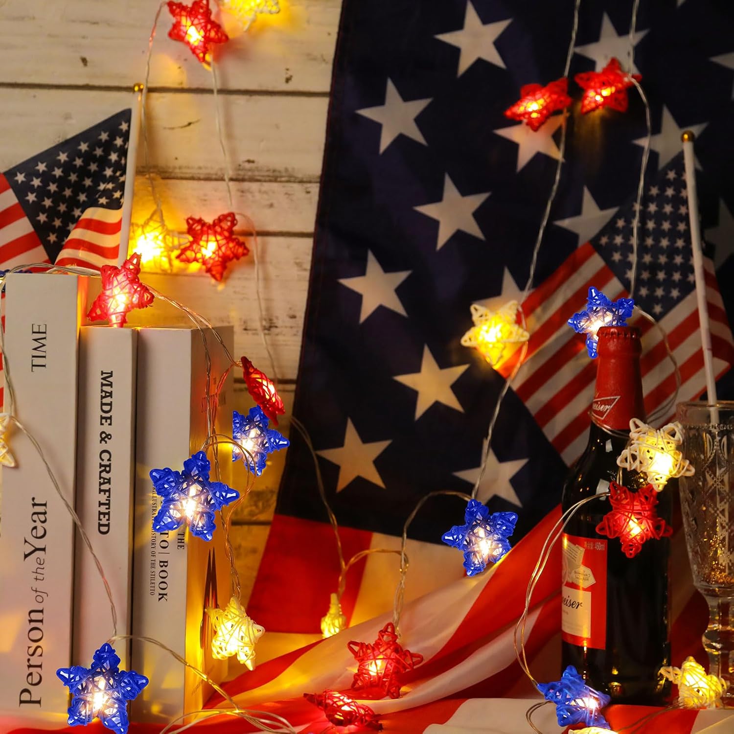 Independence Day patriotic string lights