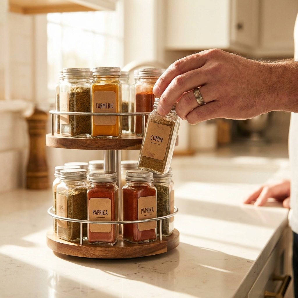 EllCo spice rack - jar detail
