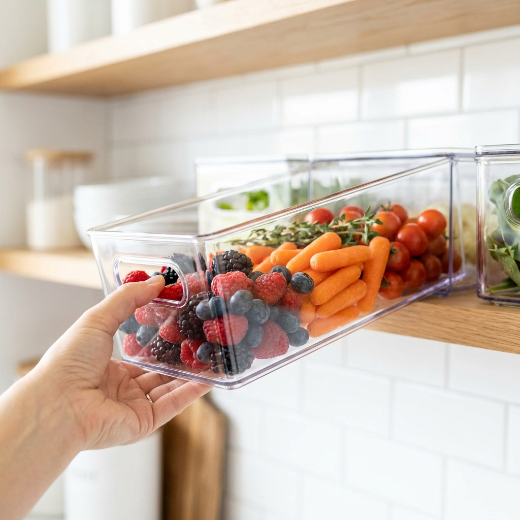 EllCo fridge organizer - bin detail