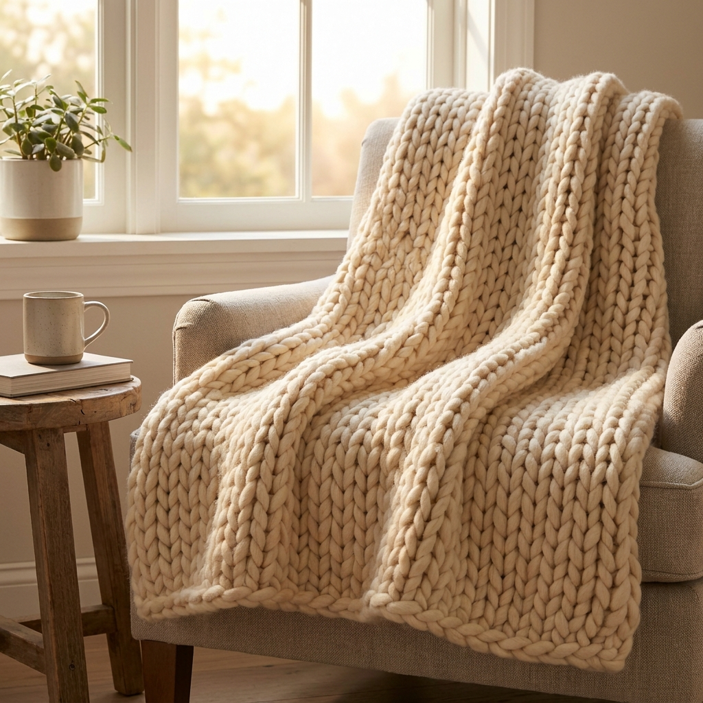 E&C chunky knit weighted throw