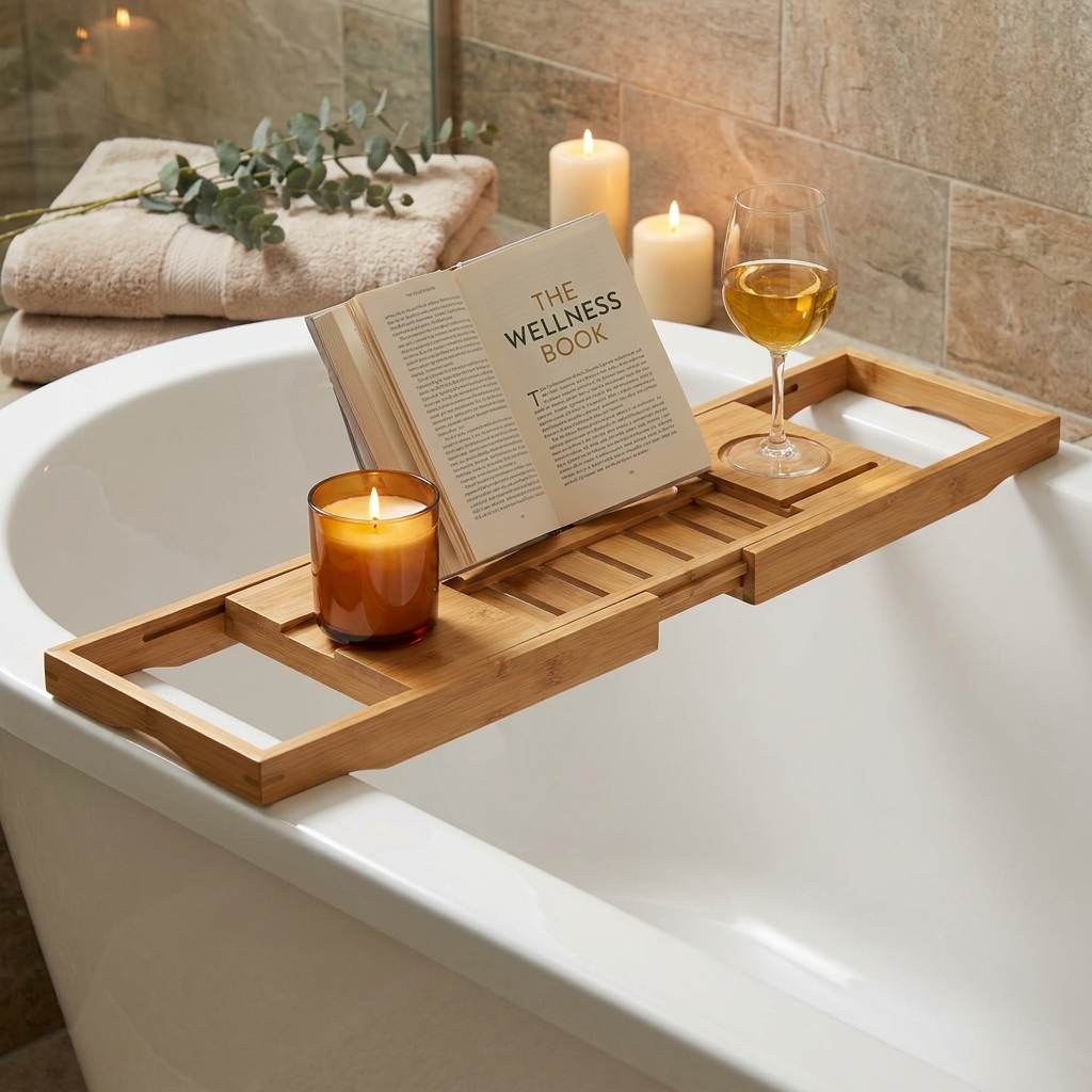 E&C bamboo bath caddy