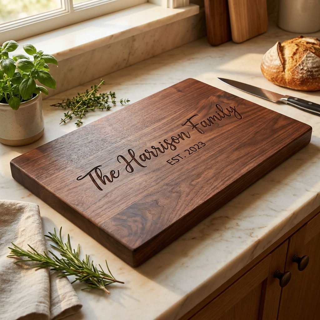E&C personalized family cutting board