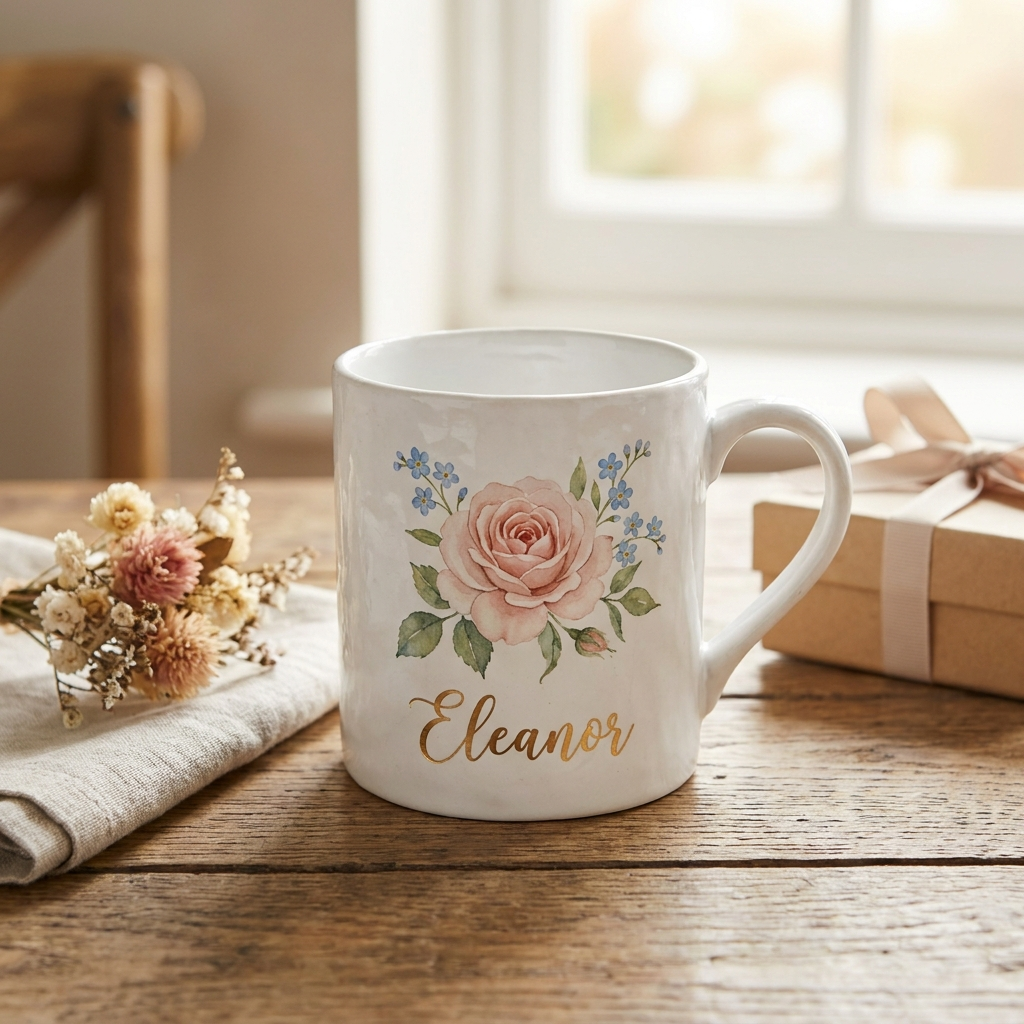 E&C birth-flower personalized mug