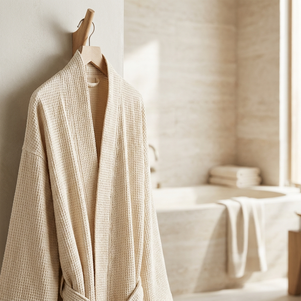 E&C waffle linen robe