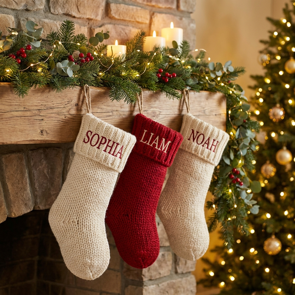 E&C personalized family Christmas stockings