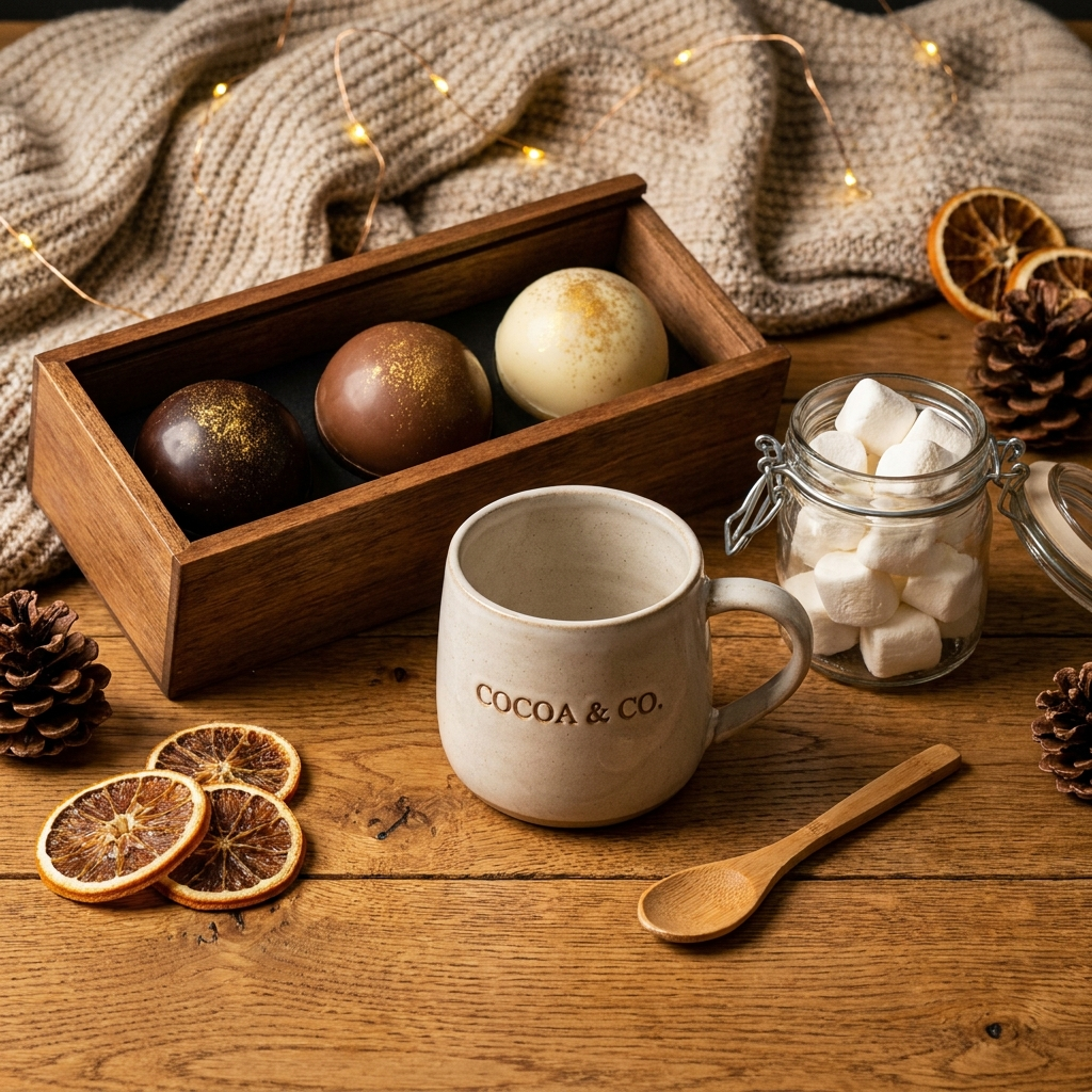 E&C hot cocoa bomb and mug gift set