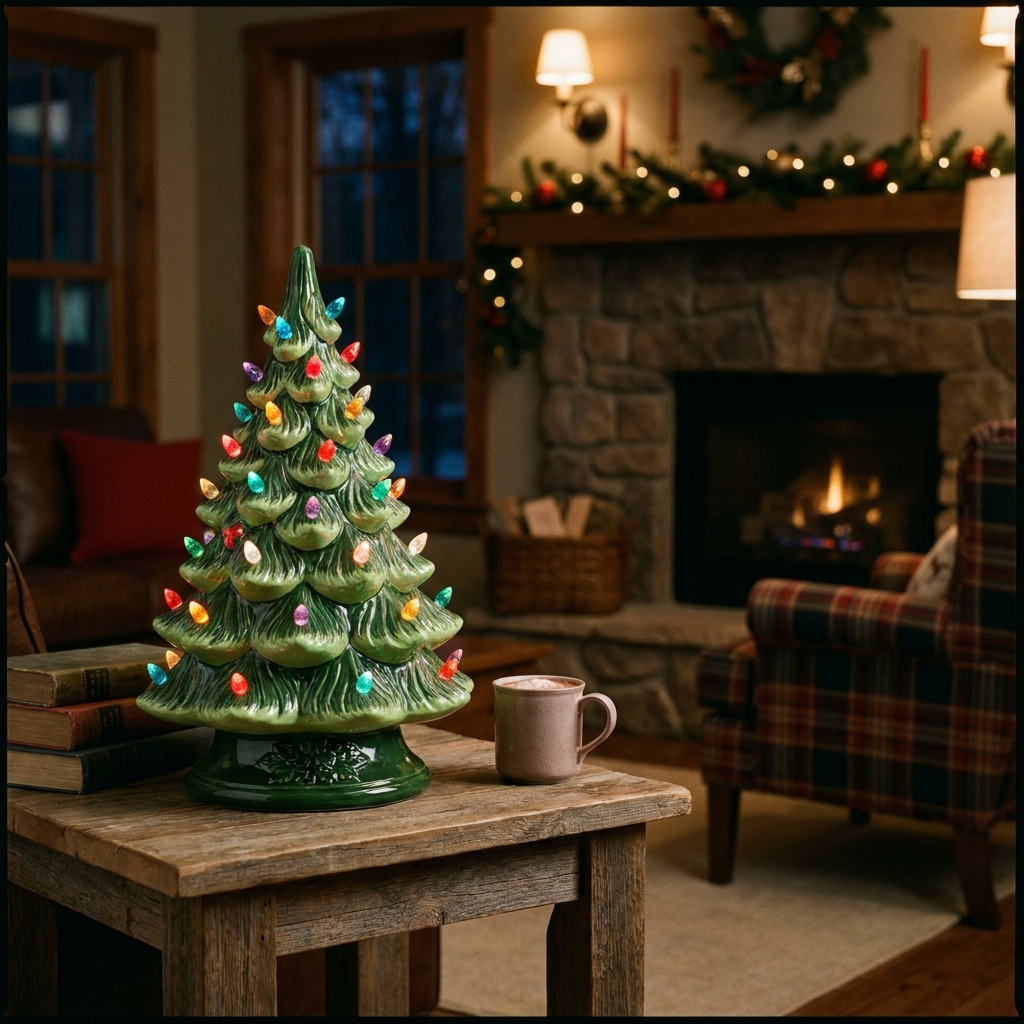 E&C vintage ceramic Christmas tree light